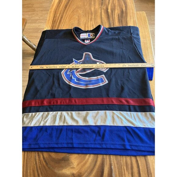 Vintage CCM NHL Vancouver Canucks Blank Blue Jersey Size XL 1990’s - Picture 12 of 16